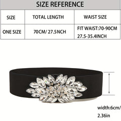 Vintage Rhinestone Crystal Wide Waistband Belt