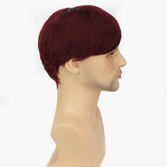 Men's Red Short Fiber Wig