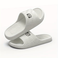 Men's Cartoon Print Slip On Platform Slides Unisex Casual Open Toe