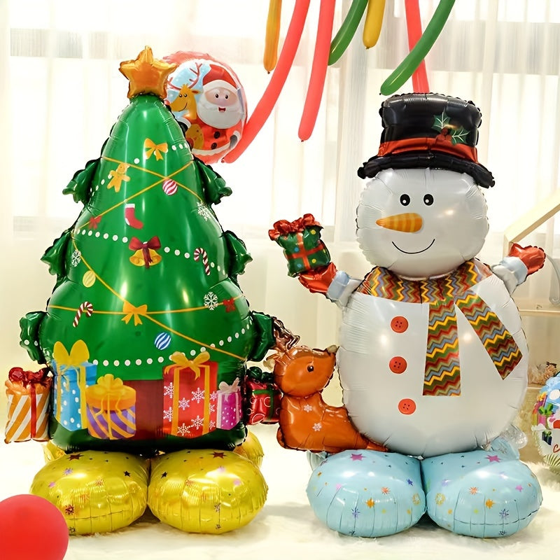 Christmas Aluminum Film Balloon Santa Claus Snowman Elk Window Decoration