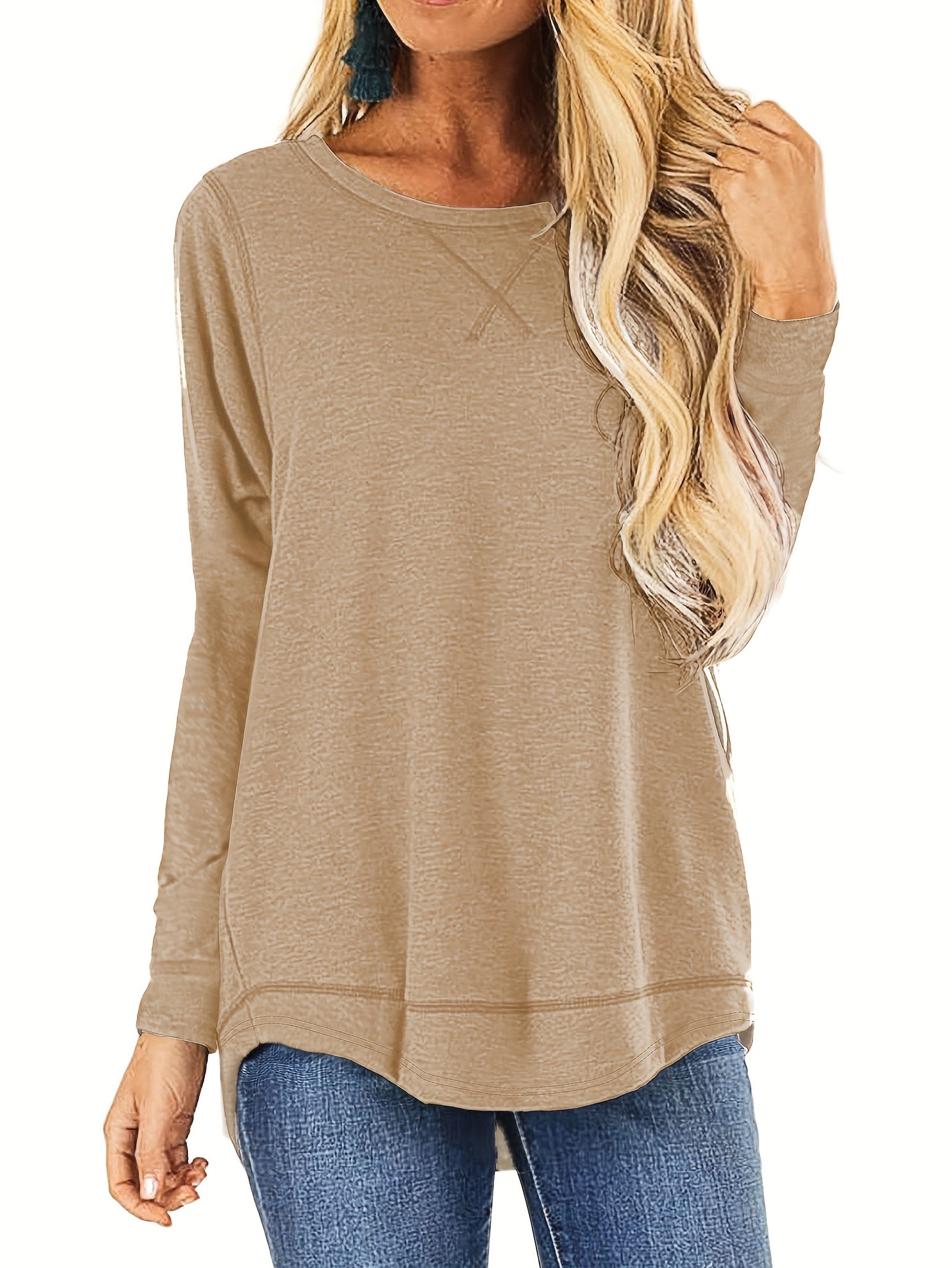 Women's Casual Long Sleeve Crew Neck Sweatshirt