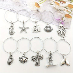 12pcs Cup Decorative Wine Glass Charms Markers Stainless Steel