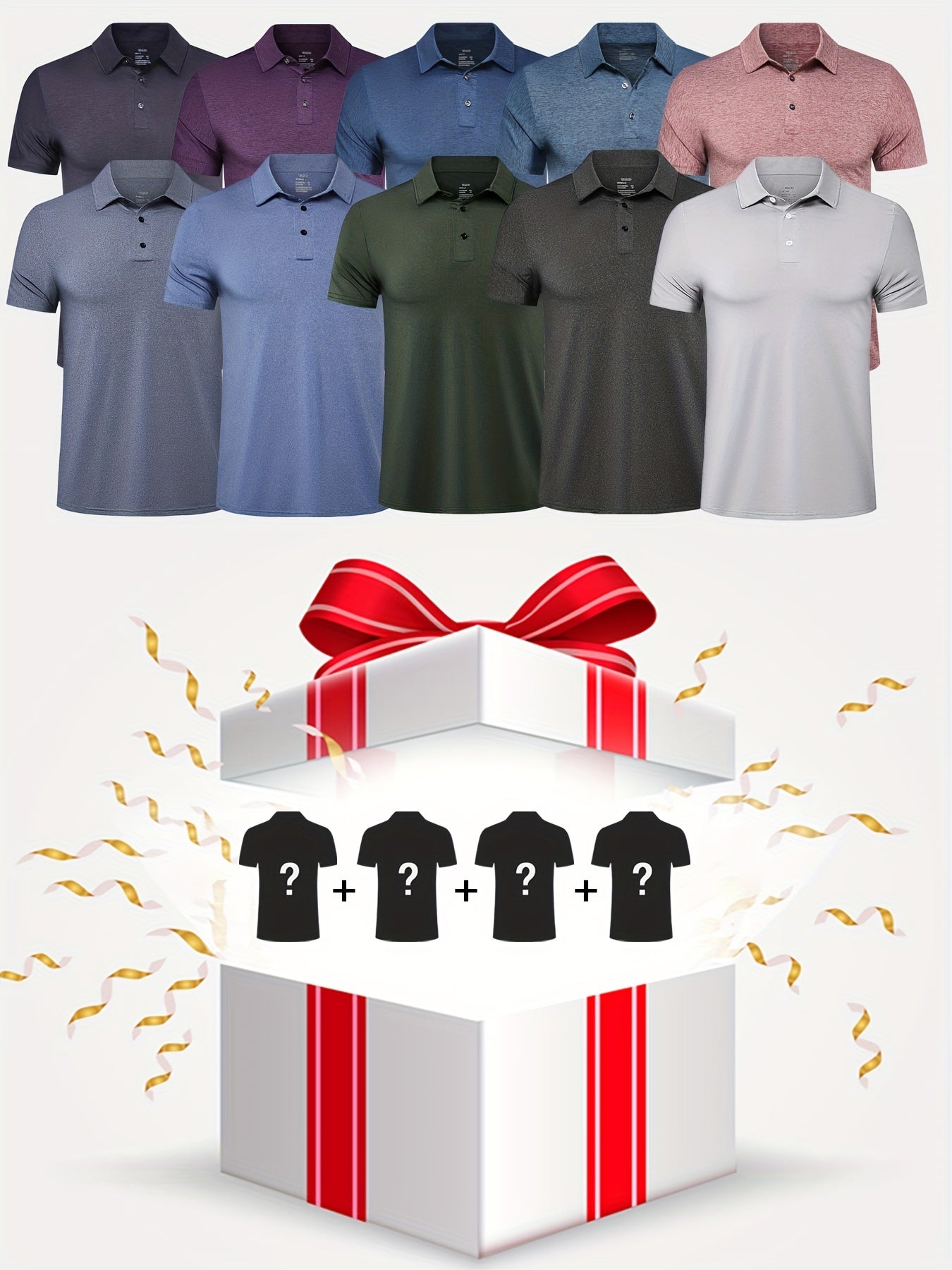 4 Pack Mens Quick Dry Golf T Shirt Moisture Wicking Workout Tee