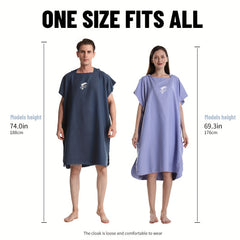 Microfiber Surf Poncho Changing Robe Towel Unisex Bathrobe
