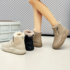 Thick Fleece Winter Snow Boots with Side Zipper