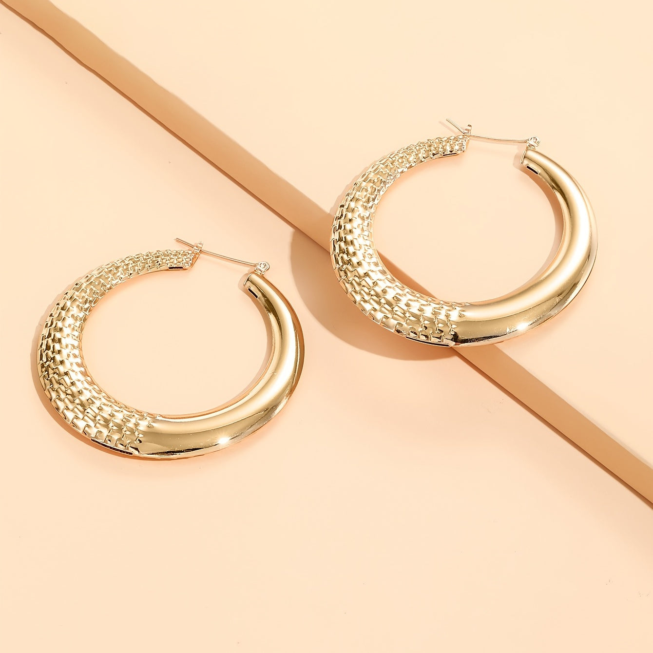18K Plated Golden Hoop Earrings for Women