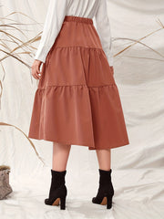Pleated Tiered Skirt Spring & Summer Casual Women's Clothing