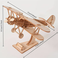 3D Biplane Puzzle Model Glue Mortise Tenon Structure Study Ornaments Handicraft