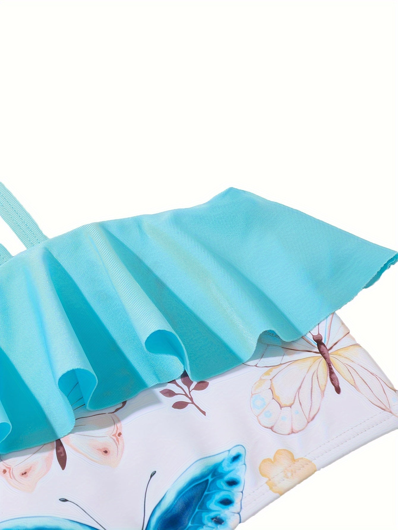 Toddler Girls Butterfly Graphic Ruffle Swimsuit Set