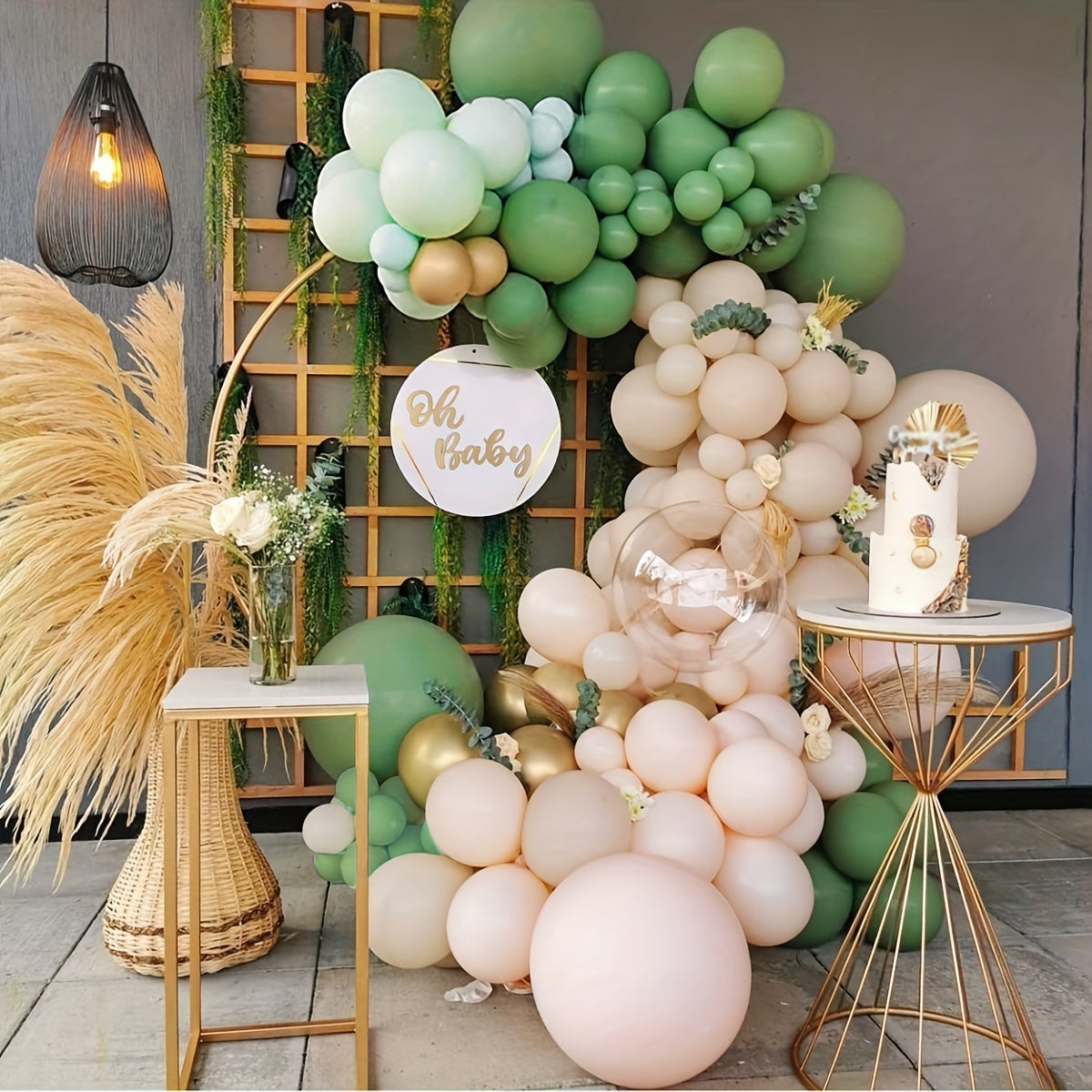 152pcs Vintage Avocado Green Balloons 18in 25 12 Garland Set Green Forest Latex