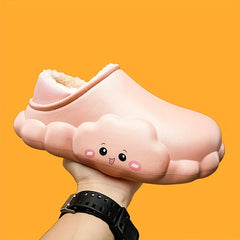 Women's Fleece Liner Slippers Round Toe Waterproof Anti Slip Slides