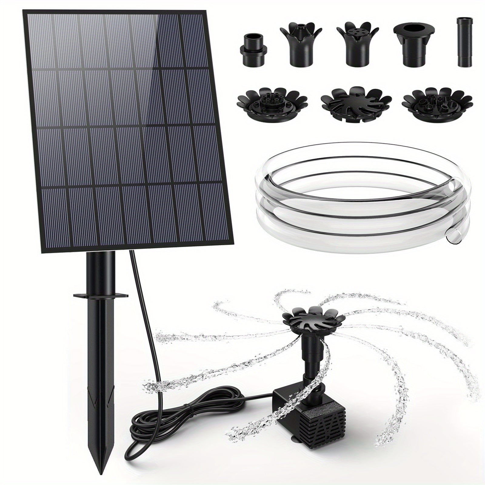 Solar Powered Water Fountain Pump for Garden Ponds Bird Baths Fish Tanks