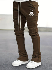 Men's Bell Bottom Pants Skull Pattern Slim Fit Streetwear