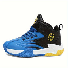 Boy's High Top Basketball Shoes Colour Block Non Slip Sneakers