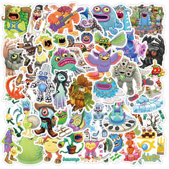 50pcs Monster Stickers For Kids Boys Girls Water Bottle Cartoon Waterproof Vinyl