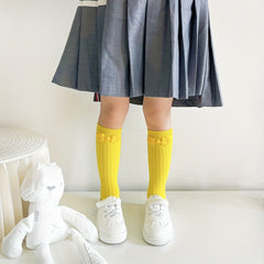 Girls Bow Knee High Socks Straight Stockings Chinese Style