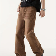 Y2k Vintage Straight Leg Jeans Men's Washed Denim Pants