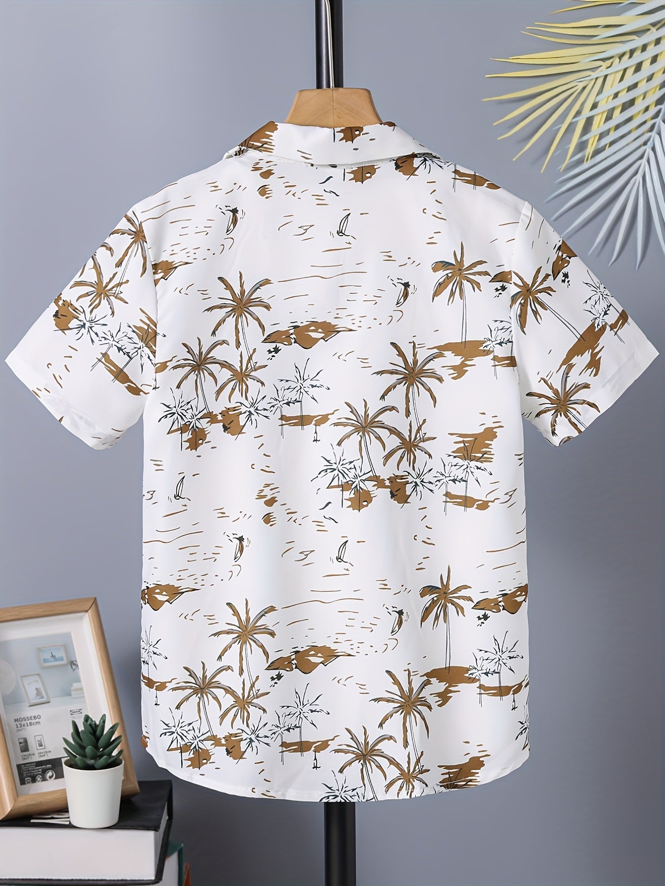 Coconut Tree Boys Full Print Casual Shirt Summer Outdoor