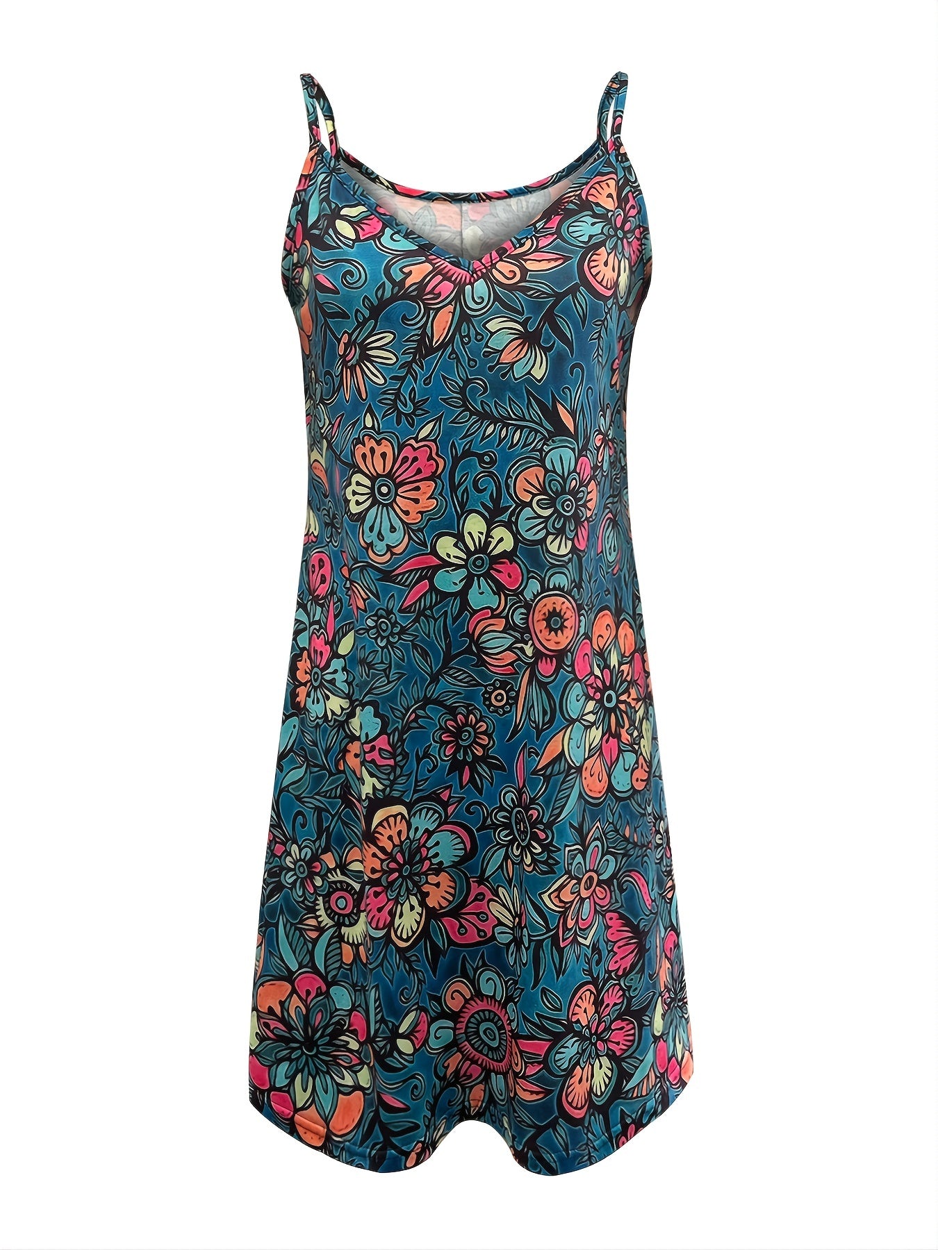 Floral Print Cami Dress Sleeveless Casual Dress for Summer & Spring