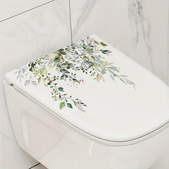 2pcs Plant Toilet Stickers Vinyl Waterproof Decorative Bathroom Decal