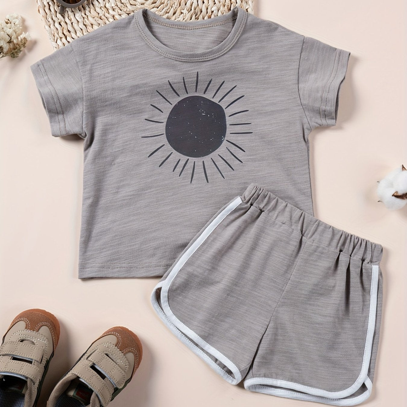 Toddler Boy's Cartoon Graphic 2pc Cotton Set for Summer