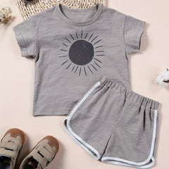 Toddler Boy's Cartoon Graphic 2pc Cotton Set for Summer