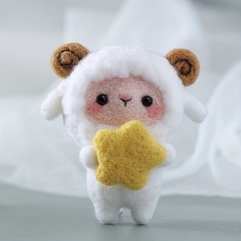 DIY Sheep Wool Felt Doll Kit - Needle Felting for Beginners