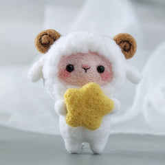 DIY Sheep Wool Felt Doll Kit - Needle Felting for Beginners