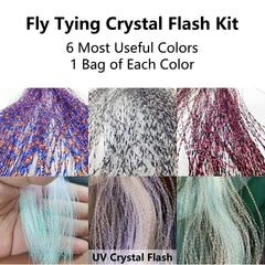 6 Bags Colorful Flies Tying Materials Supplies
