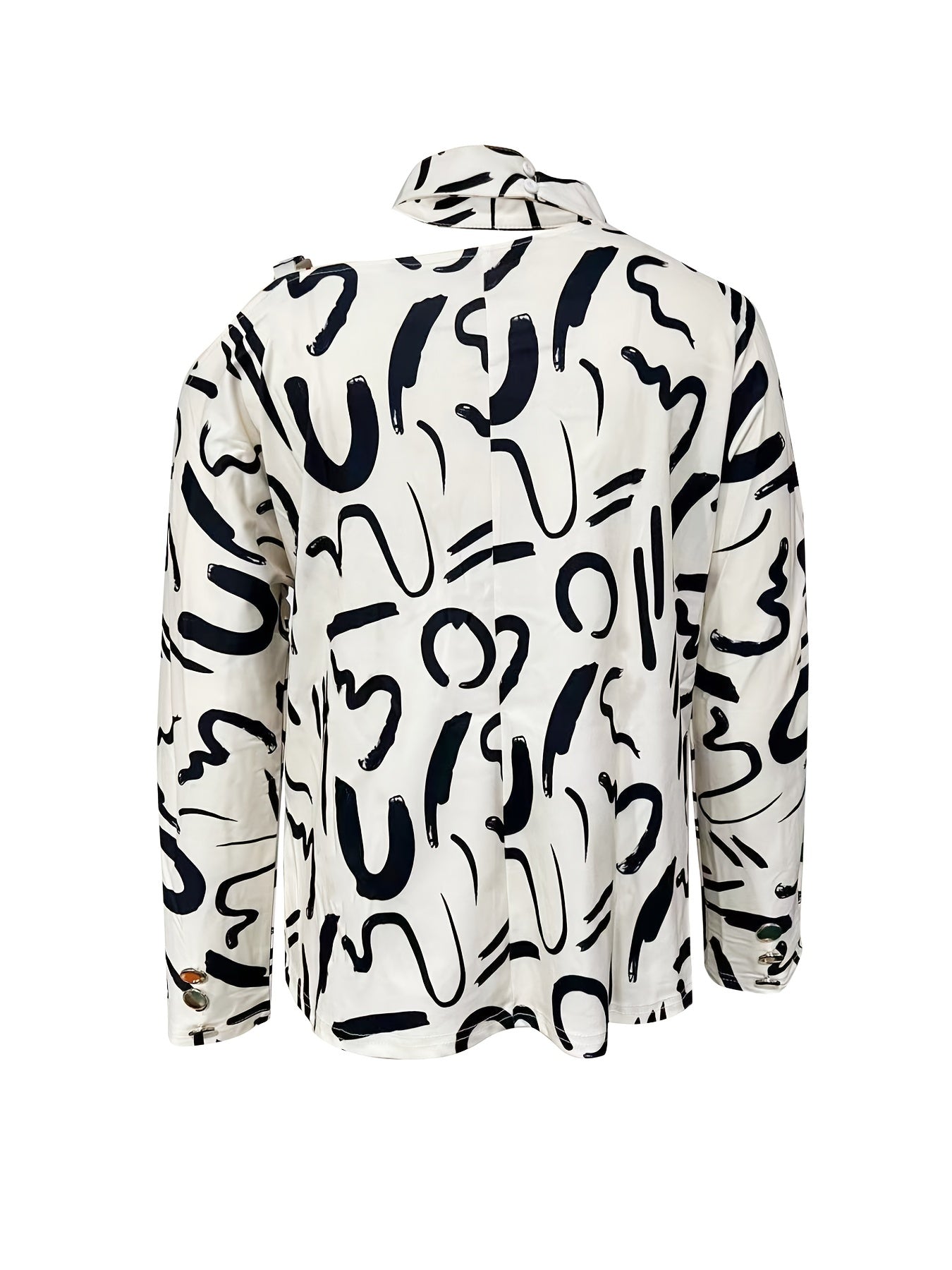 Graphic Print Chain Off Shoulder Sweatshirt