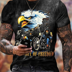 Eagle Pattern Print Men's Short Sleeve Comfy T shirt Graphic Tee