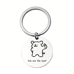 Line Puppy Stainless Steel Keychain For Boys