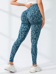 Camouflage Pattern Sports Leggings High Waist Elastic Running Workout Tight Pant