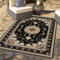 Boho Floral Waterproof Rug for Living Room Entry Outdoor