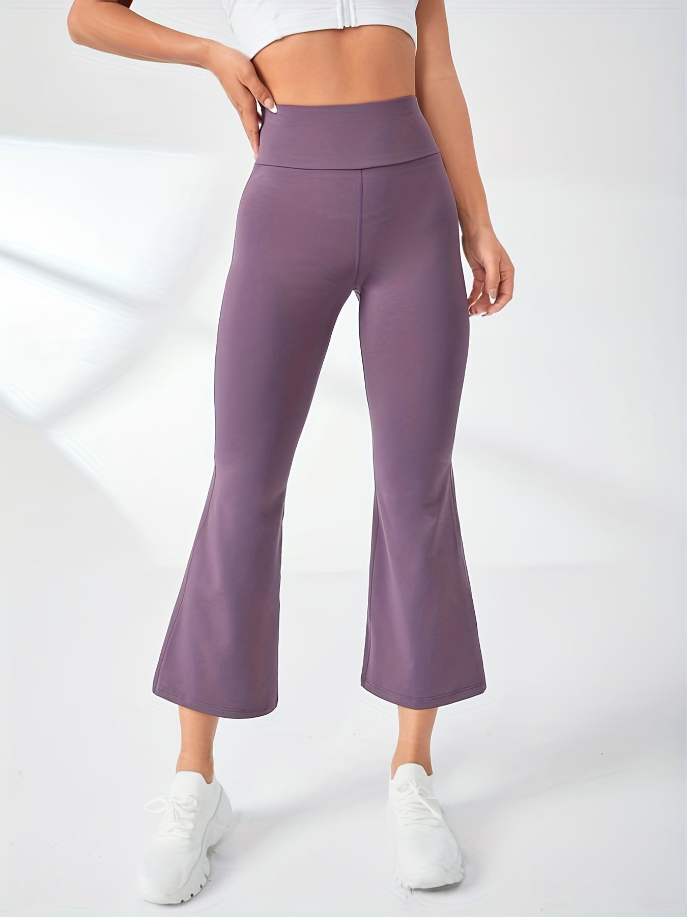 Wide Leg Flared Pants Casual Bell bottom Elastic Yoga Pants