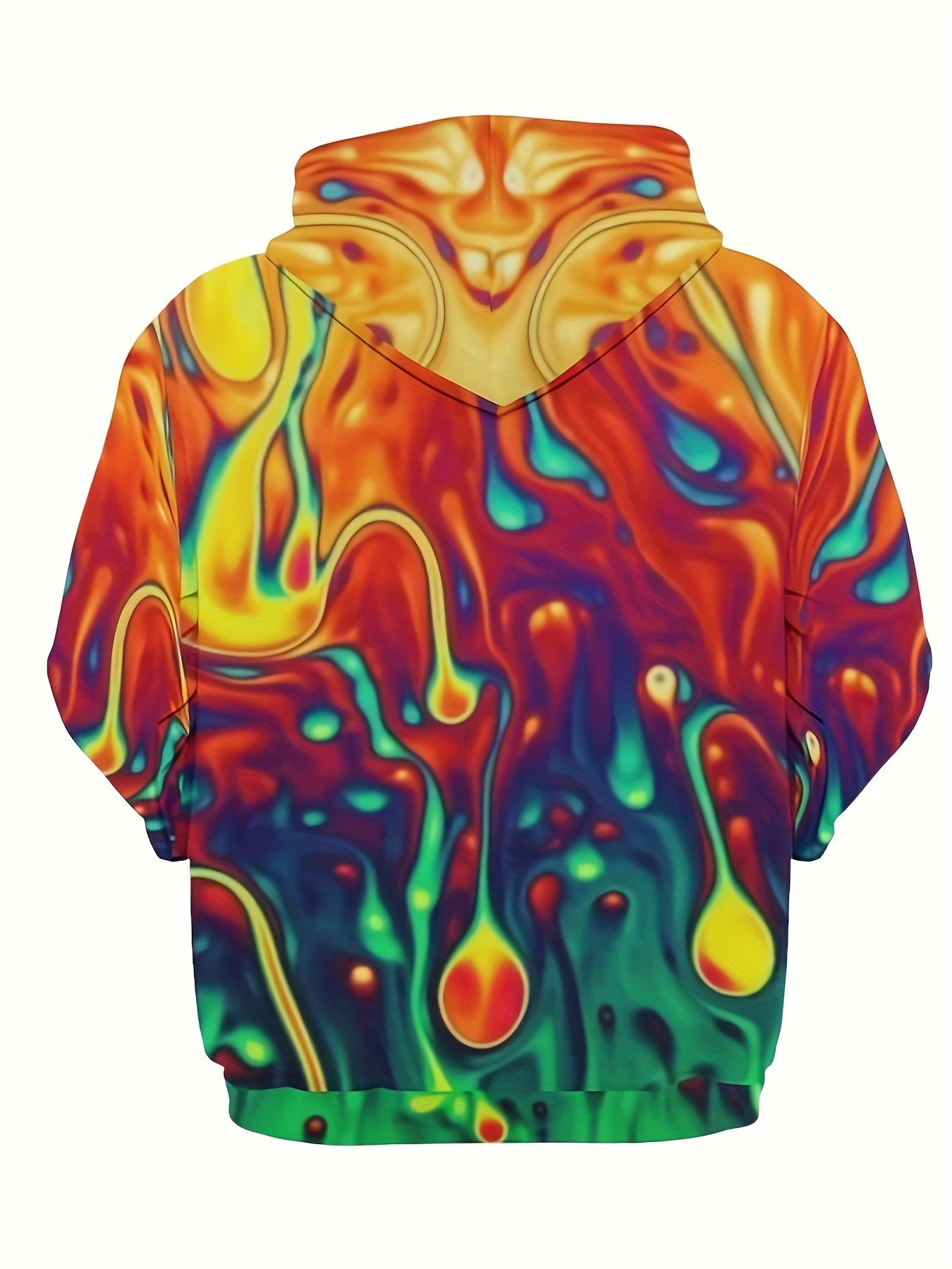 Abstract Print Hoodies For Men Graphic Sweatshirt With Kangaroo Pocket