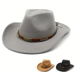 Men's British Style Jazz Hat Coffee Woolen Top Hat