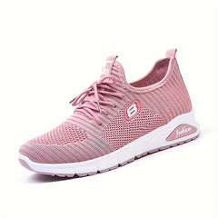 Thick Sole Shock Absorption Woven Shoes Lightweight Breathable Sneakers