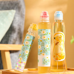 6pcs Portable Straw Bottle Lid Beverage Bottle Screw Lids With Straw