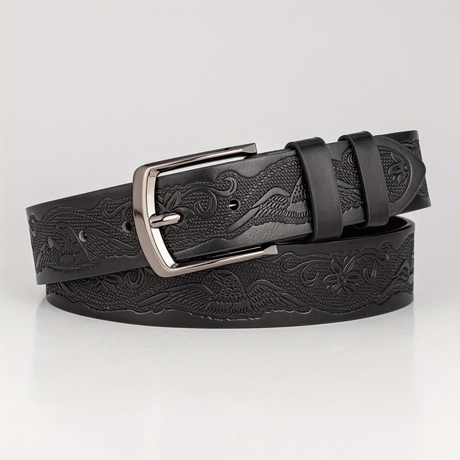 Men's Embossed PU Leather Belt