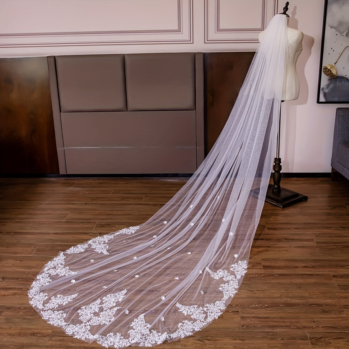 1 Tier Wedding Bridal Veil With Comb Cathedral Bride Shawl Tulle Cape Soft Mesh