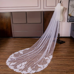 1 Tier Wedding Bridal Veil With Comb Cathedral Bride Shawl Tulle Cape Soft Mesh