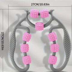 9 Wheel Muscle Roller Foam Stick&Spiky Massage Ball for Deep Muscle Relief