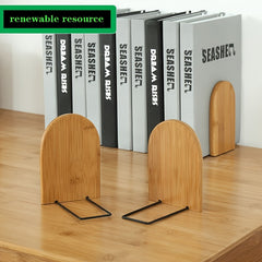 Bamboo Book Stand Desk Flapper Log Texture Office School Book Folder Storage Des