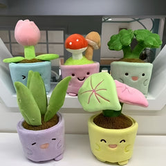 Plant Potted Plush Toys Tulip Mushroom Aloe Vera Begonia Lucky grass Plant Doll