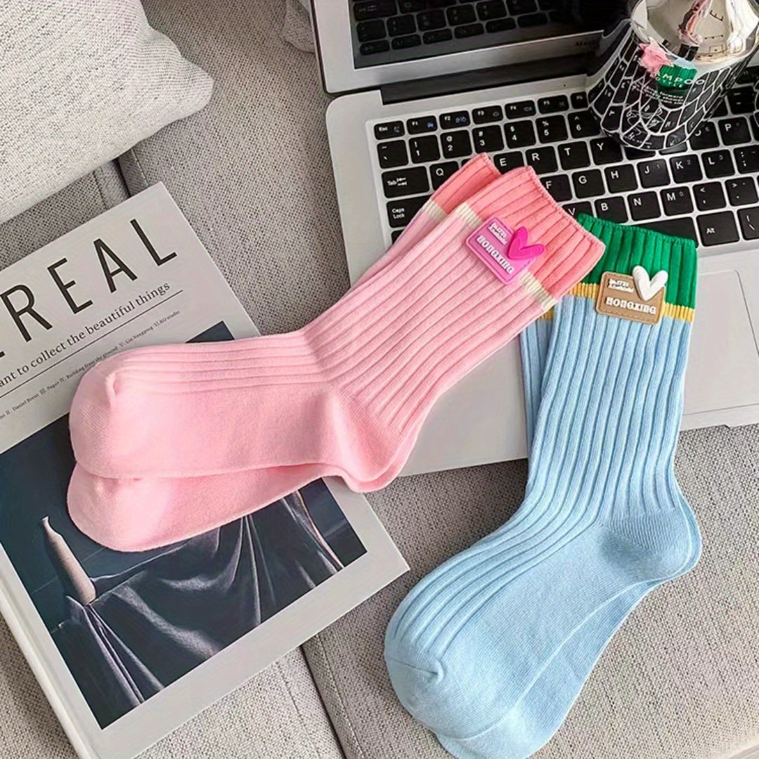 Girls Kids Silicone Love Crew Socks