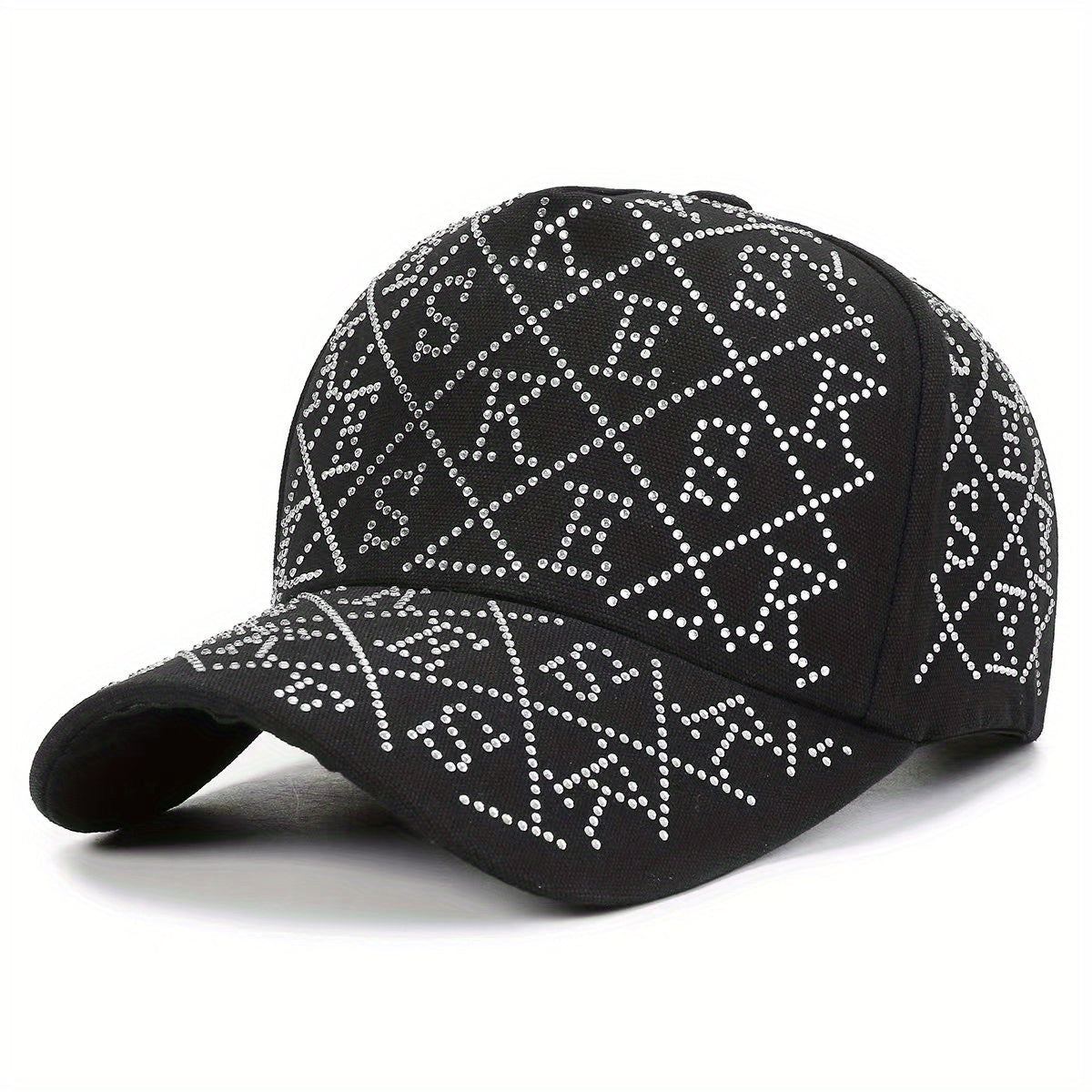 Rhinestone Letter Baseball Cap Adjustable Dad Hat Hip Hop Sun Hat