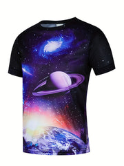 Kid's Galaxy Graphic Tshirt Summer Tee Crew Neck Top