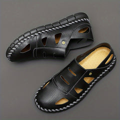 Men's Durable Slip-on Sandals with Stitch Detail