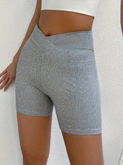 Asymmetrical Waist Skinny Shorts for Women